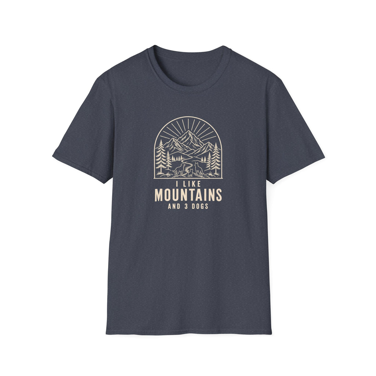 I Loke Mountains and three Dogs T-shirt