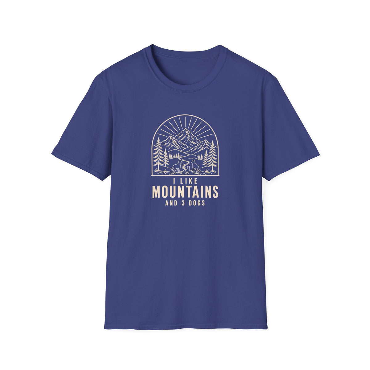 I Loke Mountains and three Dogs T-shirt